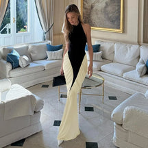 Vestido Longo Vintage com Cintura Alta - Mira