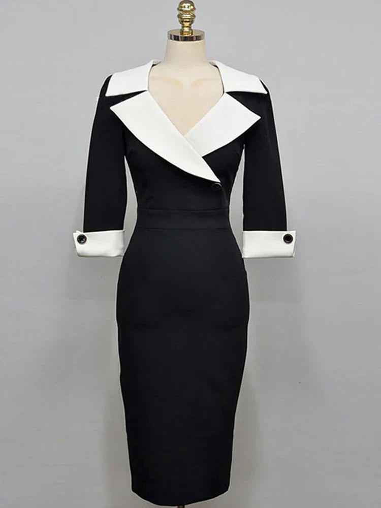 Vestido Longo Casual com Gola - Pia