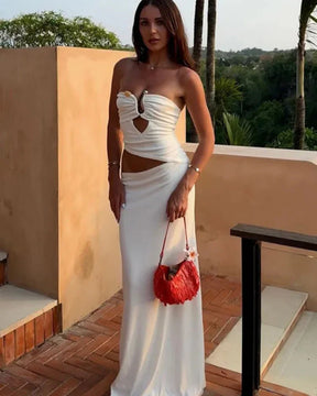 Vestido Longo sem Alças Sofisticado - Leontine