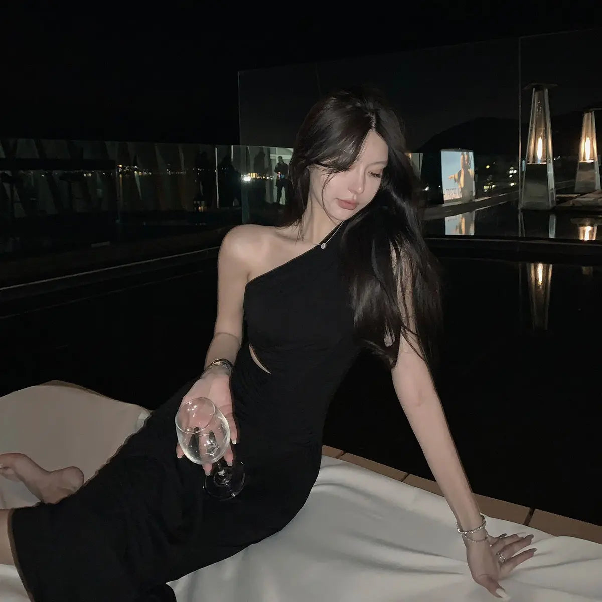 Vestido Longo Elegante com Cintura Alta Para Ocasiões Especiais - Sabella