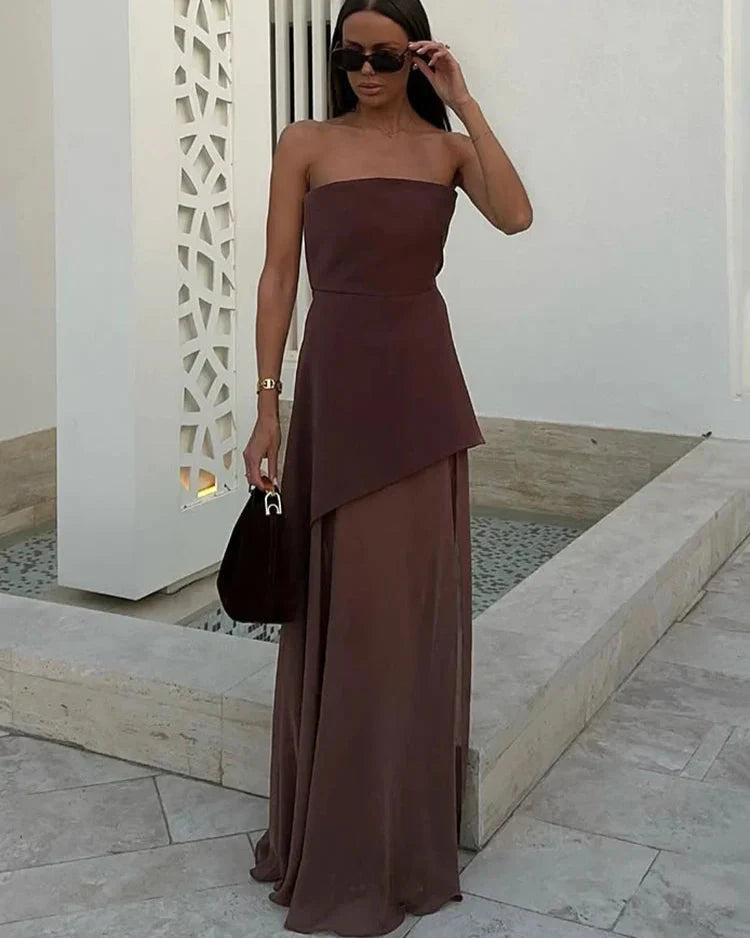 Vestido Longo sem Alças Elegante - Elspeth