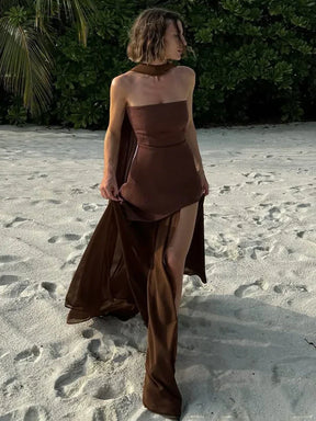 Vestido Longo sem Alças Elegante - Elspeth