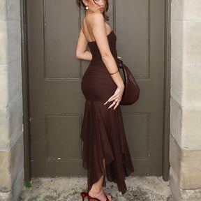 Vestido Longo Slim sem Mangas - Halia