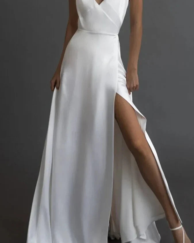 Vestido Longo sem Alças com Decote em V - Damiana