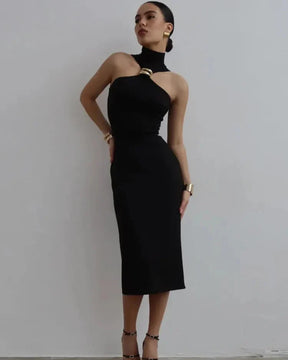 Vestido Longo sem Ombro com Malha Fina - Tessa