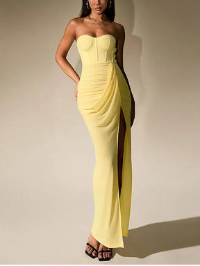 Vestido Longo Elegante sem Alças - Heloise