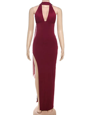 Vestido Longo Elegante sem Alças com Decote - Prisca