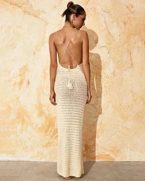 Vestido Feminino Longo Casual de Tricot - Sage