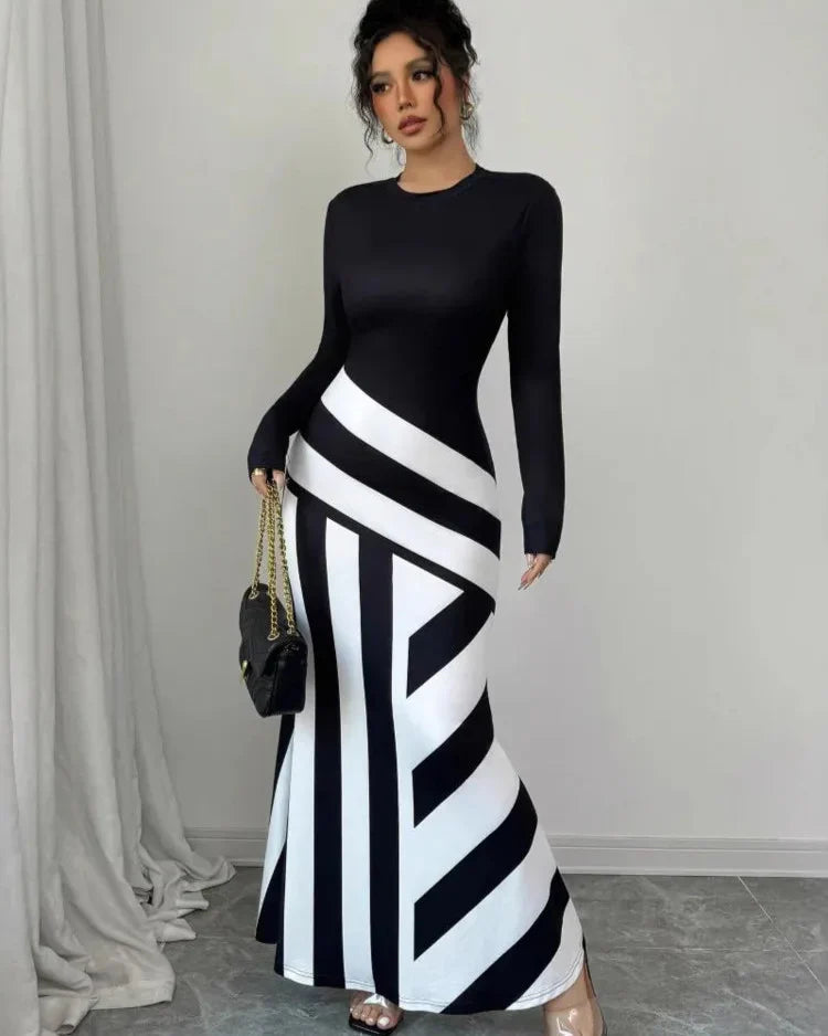 Vestido Longo Casual com Manga Longa - Maeve