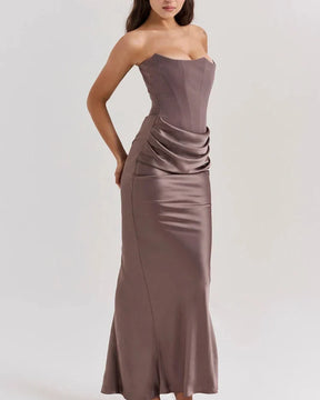 Vestido Longo Vintage sem Alças Rafaela - PRIME