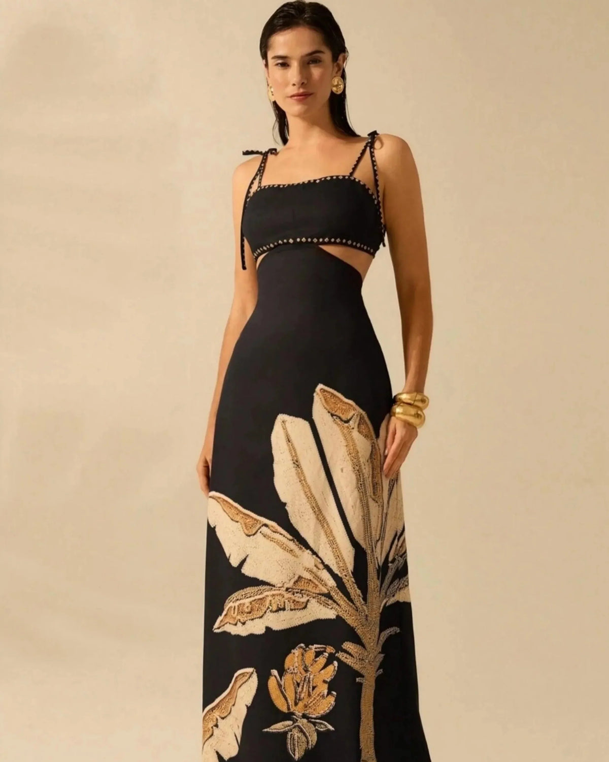 Vestido Longo Casual com Estampa Floral - Talia