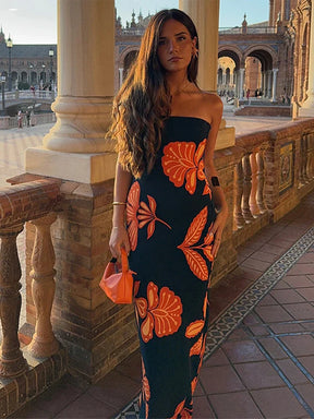 Vestido Longo Elegante com Estampa Floral - Penelope