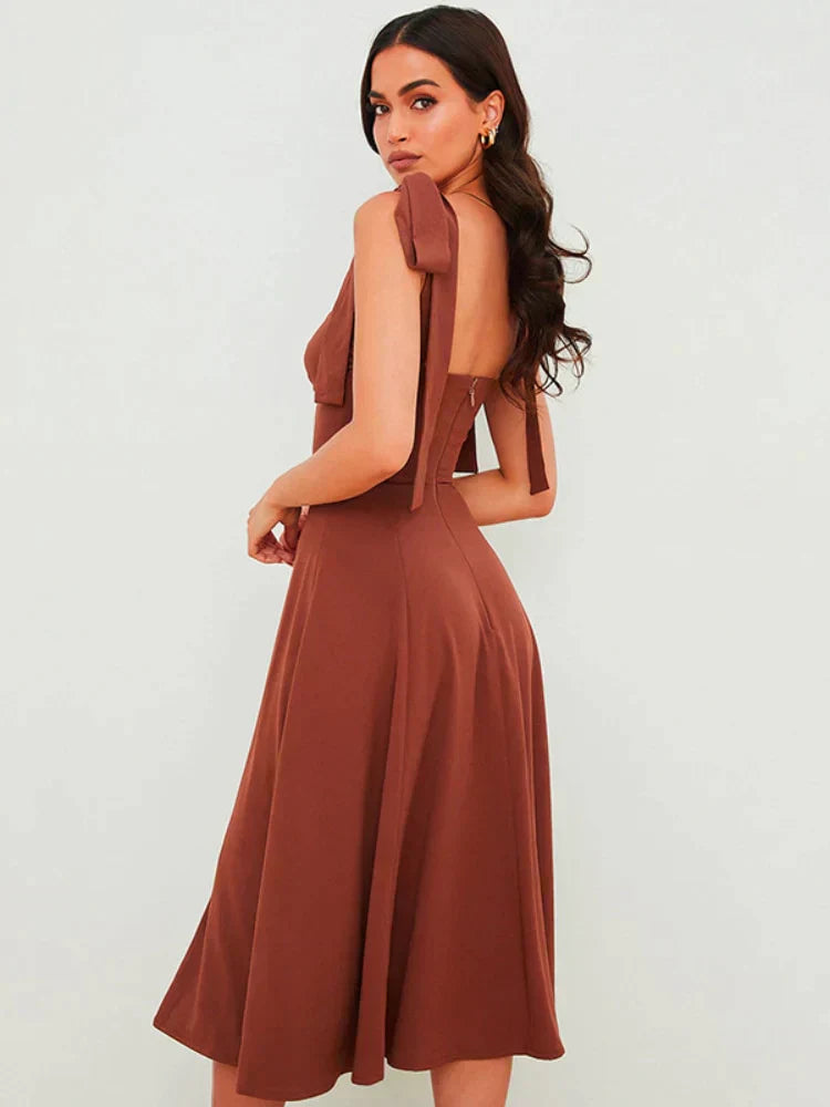 Vestido Feminino Longo Com Fenda - Chiara