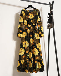 Vestido Feminino Longo Estampado Floral - Helena