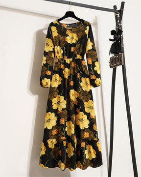 Vestido Feminino Longo Estampado Floral - Helena