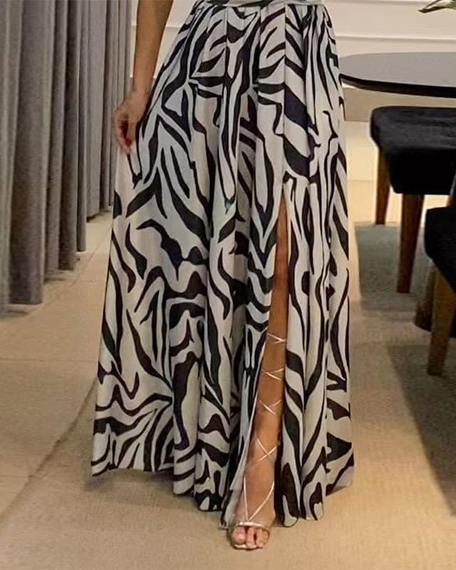 Vestido Feminino Longo Zebrado - Isabelle