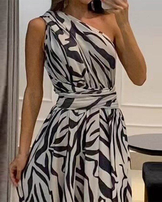 Vestido Feminino Longo Zebrado - Isabelle