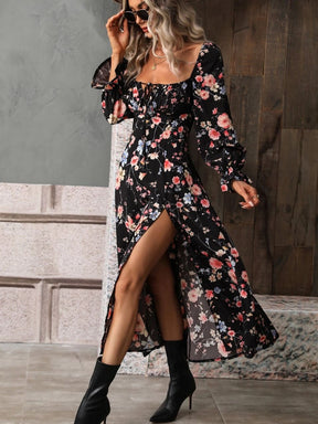 Vestido Feminino Midi Floral Atemporal -  Flores do Campo