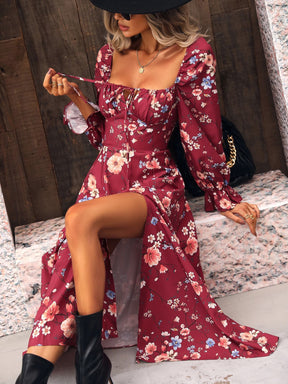 Vestido Feminino Midi Floral Atemporal -  Flores do Campo