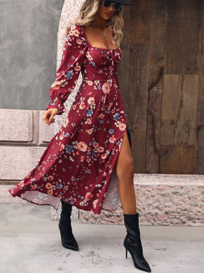 Vestido Feminino Midi Floral Atemporal -  Flores do Campo