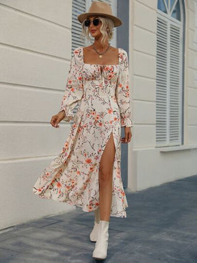 Vestido Feminino Midi Floral Atemporal -  Flores do Campo