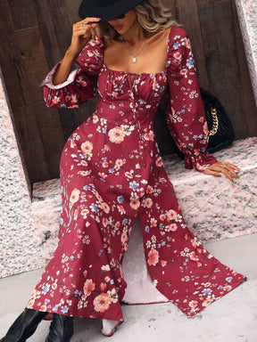 Vestido Feminino Midi Floral Atemporal -  Flores do Campo