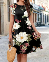 Vestido Feminino Floral Midi Romântico e Sofisticado - Diana